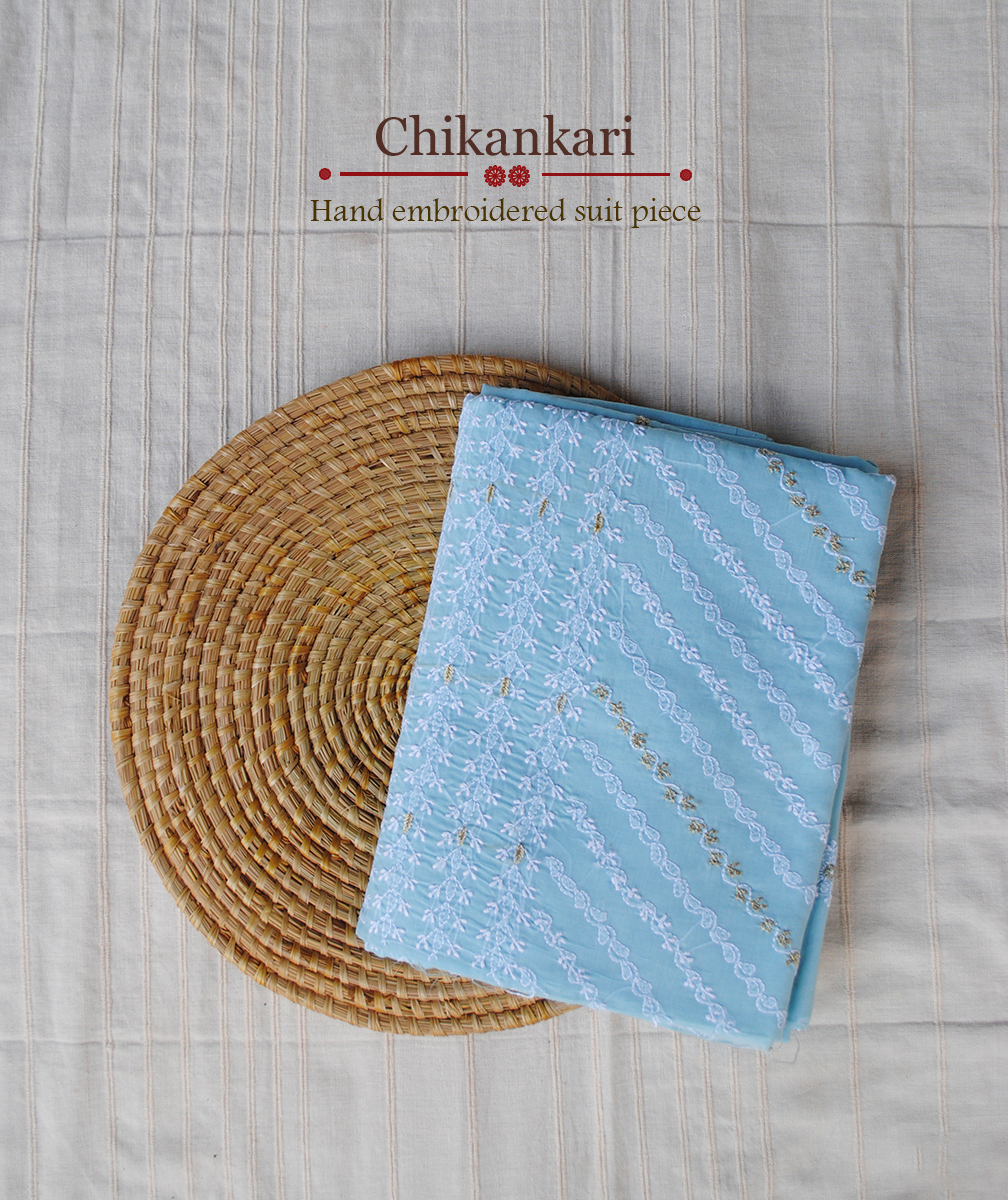 COTTON 3 PICE SUIT SKY BLUE COTTON 3 PICE SUIT SKY BLUE